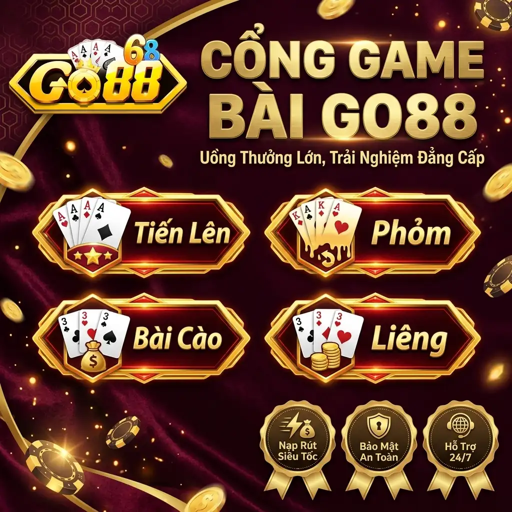 Sảnh game bài đổi thưởng trực tuyến P2P tại hệ thống Go88